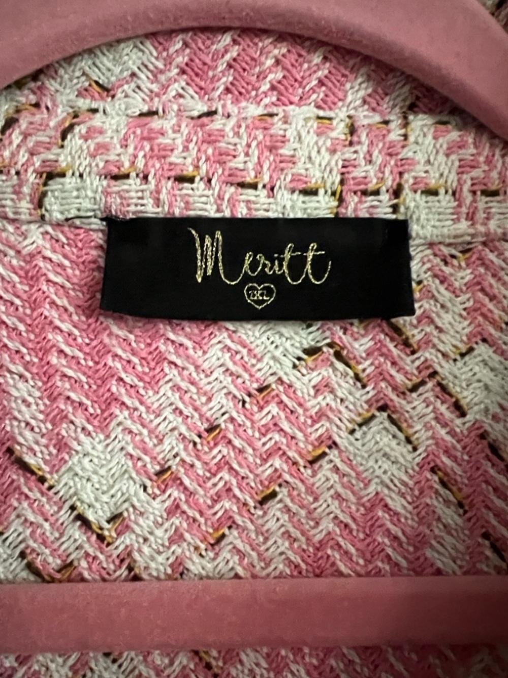 Meritt Pink Tweed Shacket - Picture 3 of 5